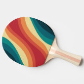 Veelkleurige retro stijl golven ontwerp tafeltennisbatje (Zijkant)