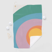 Veelkleurige retro stijlcirkels golfhanddoek (Insitu)