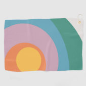 Veelkleurige retro stijlcirkels golfhanddoek (Horizontaal)