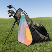 Veelkleurige retro stijlcirkels golfhanddoek (Groen)