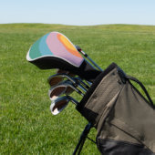 Veelkleurige retro stijlcirkels golfheadcover (Insitu)