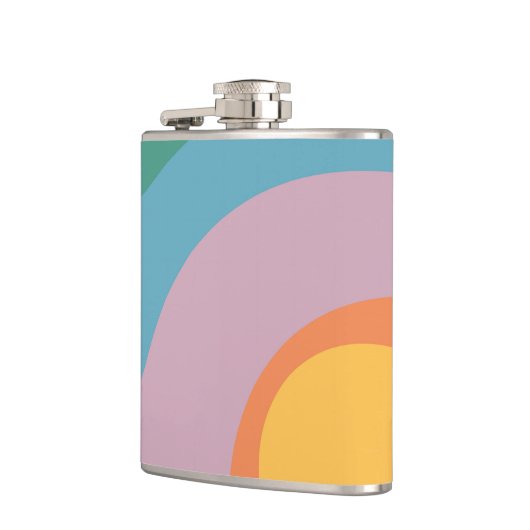 Veelkleurige retro stijlcirkels heupfles (Links)