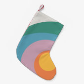 Veelkleurige retro stijlcirkels kleine kerstsok (Voorkant (Hangend))