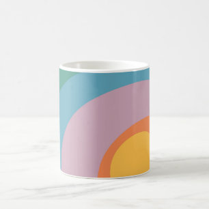 Veelkleurige retro stijlcirkels koffiemok