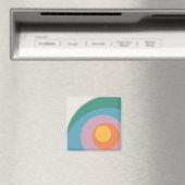 Veelkleurige retro stijlcirkels magneet (Insitu (Vaatwasser))