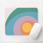 Veelkleurige retro stijlcirkels muismat (Met muis)