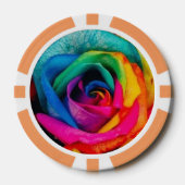 Veelkleurige rozen bloemfoto poker chips (Voorkant)