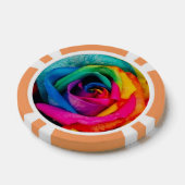 Veelkleurige rozen bloemfoto poker chips (Enkel)