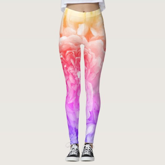 Veelkleurige Rozen Leggings (Voorkant)