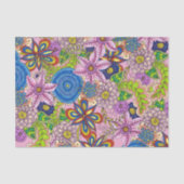 Veelkleurige Schattigee handgetekende bloemen en b Tissuepapier (Voorkant)