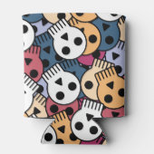 Veelkleurige schedels patroon blikjeskoeler (Achterkant)