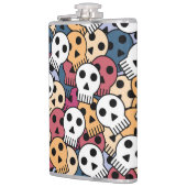 Veelkleurige schedels patroon heupfles (Links)
