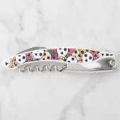 Veelkleurige schedels patroon kurkentrekker (Achterkant)