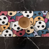 Veelkleurige schedels patroon lange tafelloper