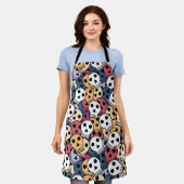 Veelkleurige schedels patroon schort (Gedragen)