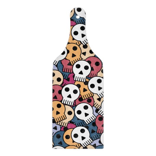 Veelkleurige schedels patroon snijplank (Voorkant)