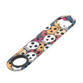 Veelkleurige schedels patroon speed flessenopener (Voorkant Gekanteld)
