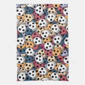 Veelkleurige schedels patroon theedoek (Verticaal)
