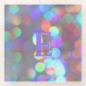 Veelkleurige schittering glazen onderzetter (Voorkant)