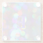 Veelkleurige schittering glazen onderzetter (Achterkant)