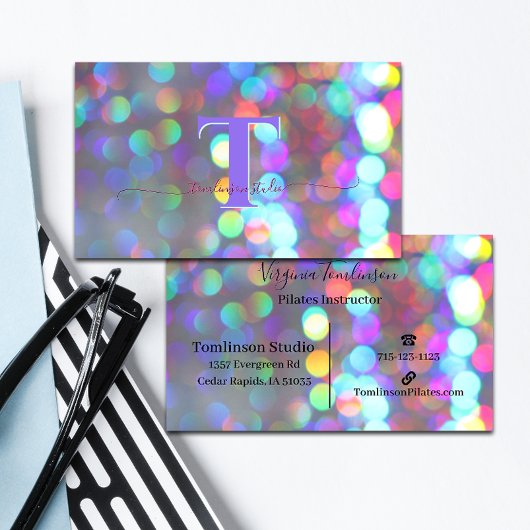 Veelkleurige schittering visitekaartje