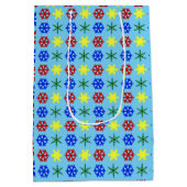 Veelkleurige sneeuwvlokken medium cadeauzakje (Achterkant)