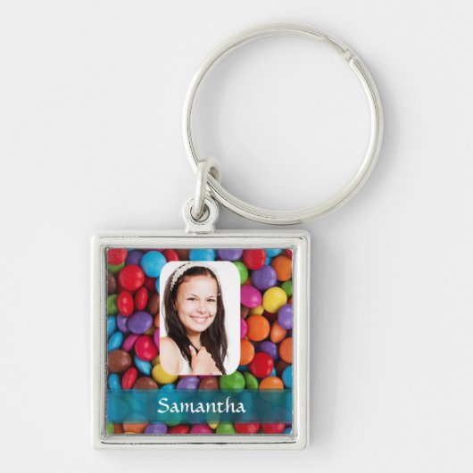 Veelkleurige snoepjes foto template sleutelhanger (Voorkant)