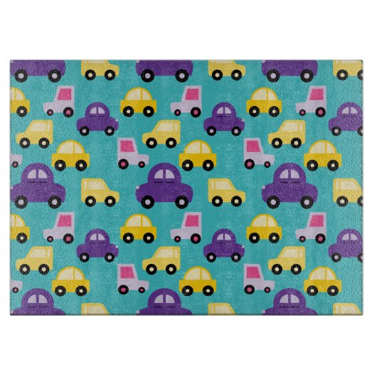 Veelkleurige Speelgoed Cars Pattern Snijplank (Voorkant)