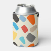Veelkleurige steentjes op witte achtergrond blikjeskoeler (Blikje Voorkant)