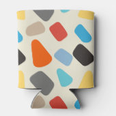 Veelkleurige steentjes op witte achtergrond blikjeskoeler (Achterkant)