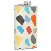 Veelkleurige steentjes op witte achtergrond heupfles (Rechts)