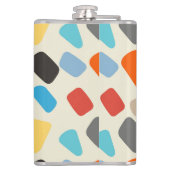 Veelkleurige steentjes op witte achtergrond heupfles (Achterkant)