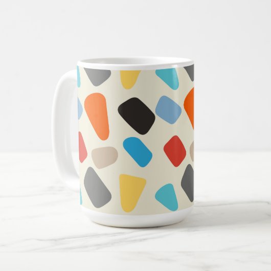 Veelkleurige steentjes op witte achtergrond koffiemok (Voorkant links)