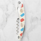 Veelkleurige steentjes op witte achtergrond kurkentrekker (Voorkant)