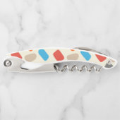 Veelkleurige steentjes op witte achtergrond kurkentrekker (Voorkant)