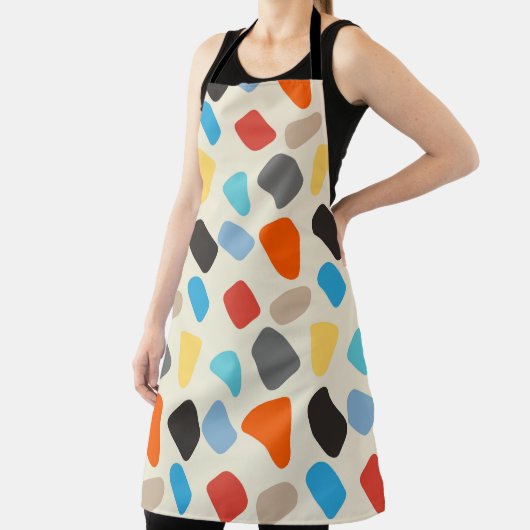 Veelkleurige steentjes op witte achtergrond schort (Insitu)