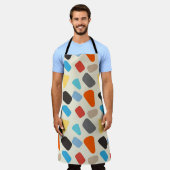 Veelkleurige steentjes op witte achtergrond schort (Gedragen)