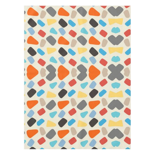 Veelkleurige steentjes op witte achtergrond tafelkleed (Voorkant)