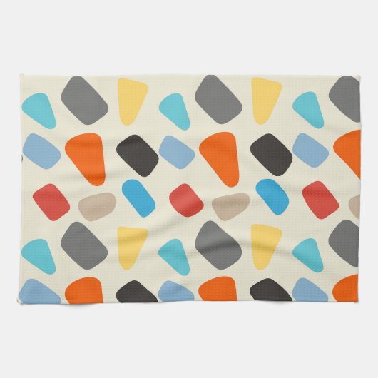 Veelkleurige steentjes op witte achtergrond theedoek (Horizontaal)