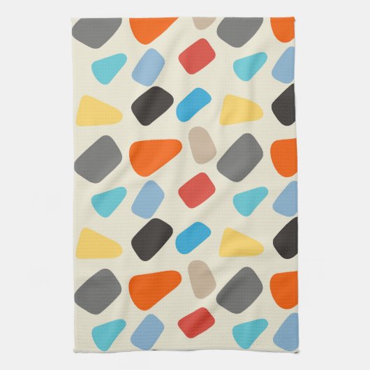 Veelkleurige steentjes op witte achtergrond theedoek (Verticaal)