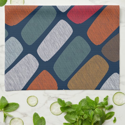 Veelkleurige steentjes theedoek (Gevouwen)