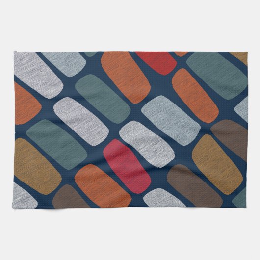 Veelkleurige steentjes theedoek (Horizontaal)