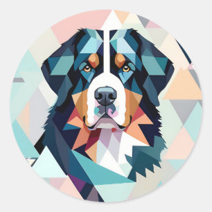 Veelkleurige stijlvolle geometrische berner ronde sticker