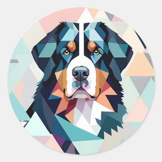 Veelkleurige stijlvolle geometrische berner ronde sticker (Voorkant)