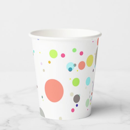 Veelkleurige Stip Hallo "Baby" Baby shower Papieren Bekers (Achterkant)