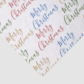 Veelkleurige tekst voor het script voor kerstmis tissuepapier (Detail)