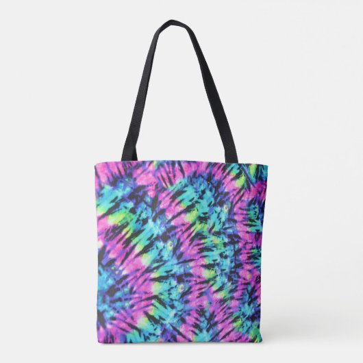 veelkleurige tie kleurstof tote bag (Achterkant)