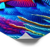 Veelkleurige tropische vis met blauw gezicht poster (Hoek)