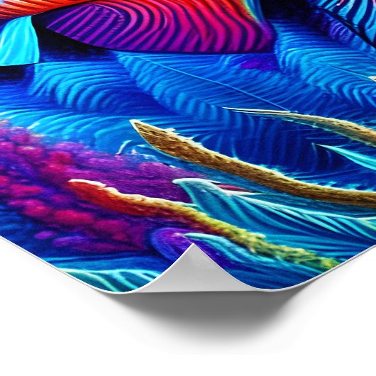 Veelkleurige tropische vis met blauw gezicht poster (Hoek)