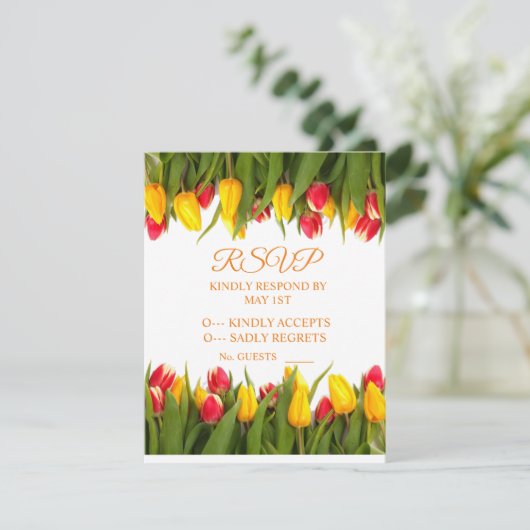 Veelkleurige Tulpen Boeket Thunder_Cove RSVP Kaartje (Staand voorkant)